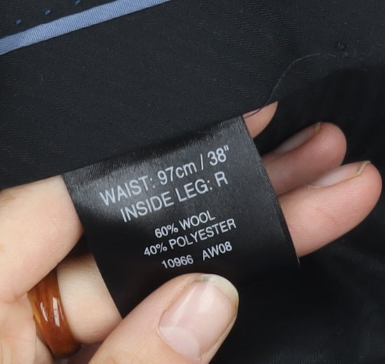 Greenwoods Elite Men's Black Wool Trousers Size L