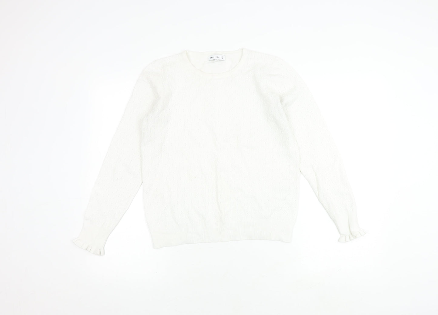 Womens UK Size 12 Warehouse White Pullover Jumper