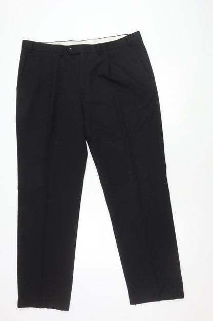 Marks and Spencer Men's Black Wool Dress Pants