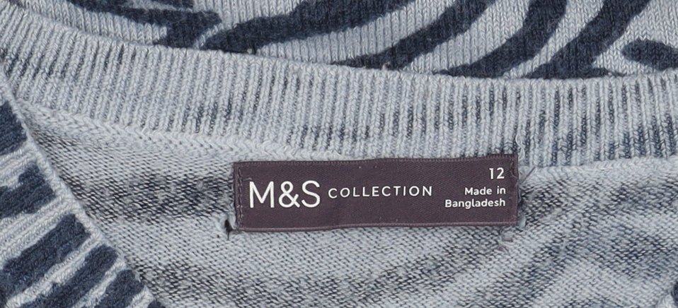 Womens UK Size 12 Marks and Spencer Blue Pullover Jumper