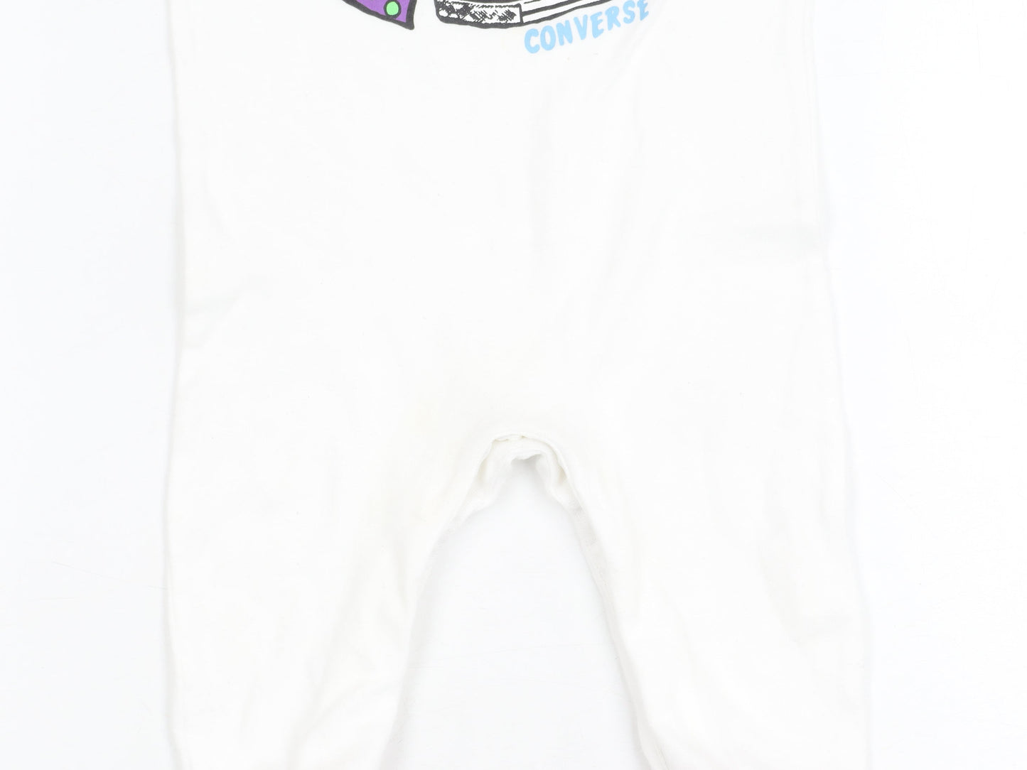Converse Unisex White Babygrow, 9-12 Months