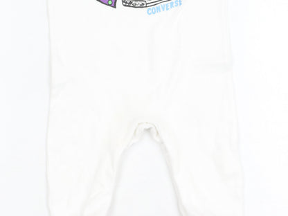 Converse Unisex White Babygrow, 9-12 Months