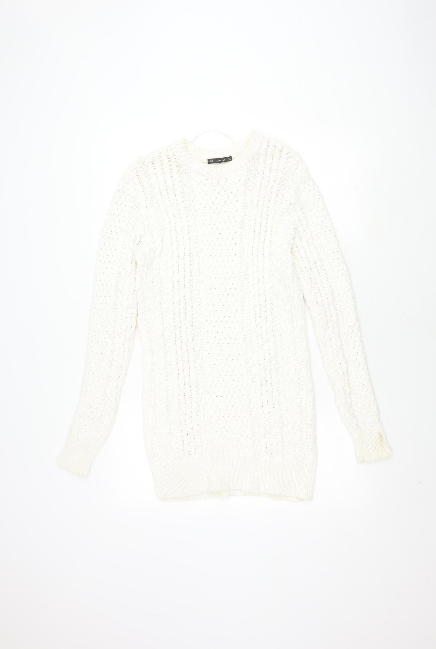 Womens UK Size S Zara Knit Ivory Pullover Jumper