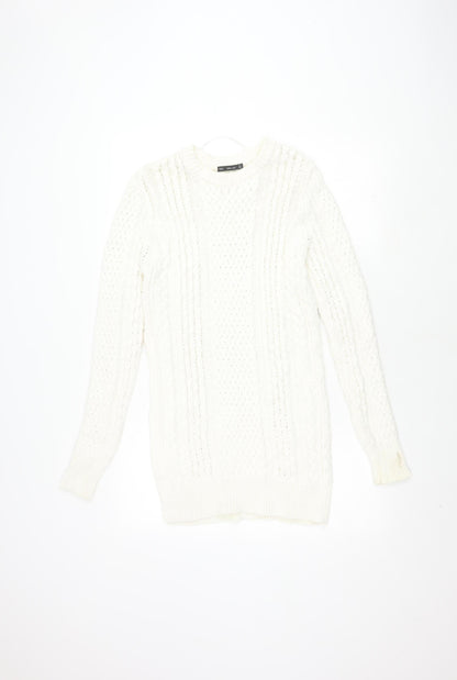 Womens UK Size S Zara Knit Ivory Pullover Jumper