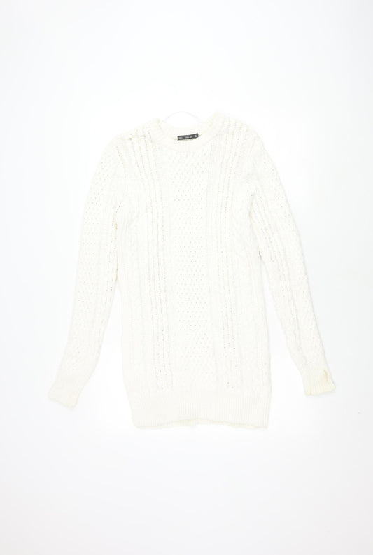Womens UK Size S Zara Knit Ivory Pullover Jumper