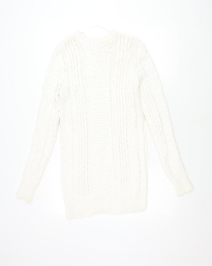 Womens UK Size S Zara Knit Ivory Pullover Jumper
