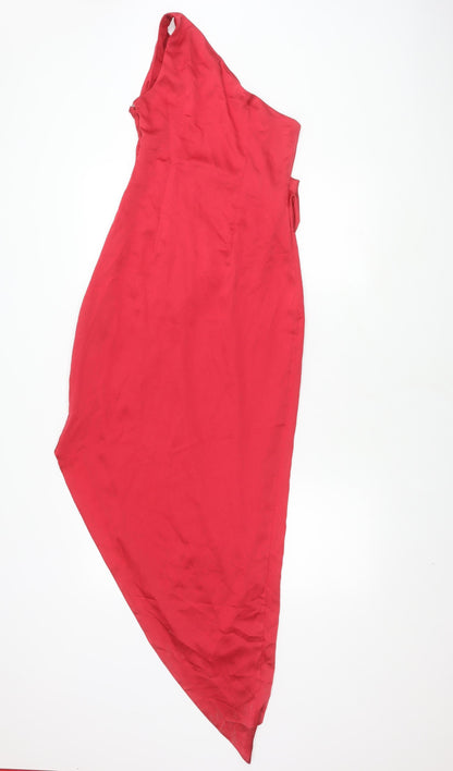 ASOS DESIGN Women’s Red Asymmetric Dress, Size 6