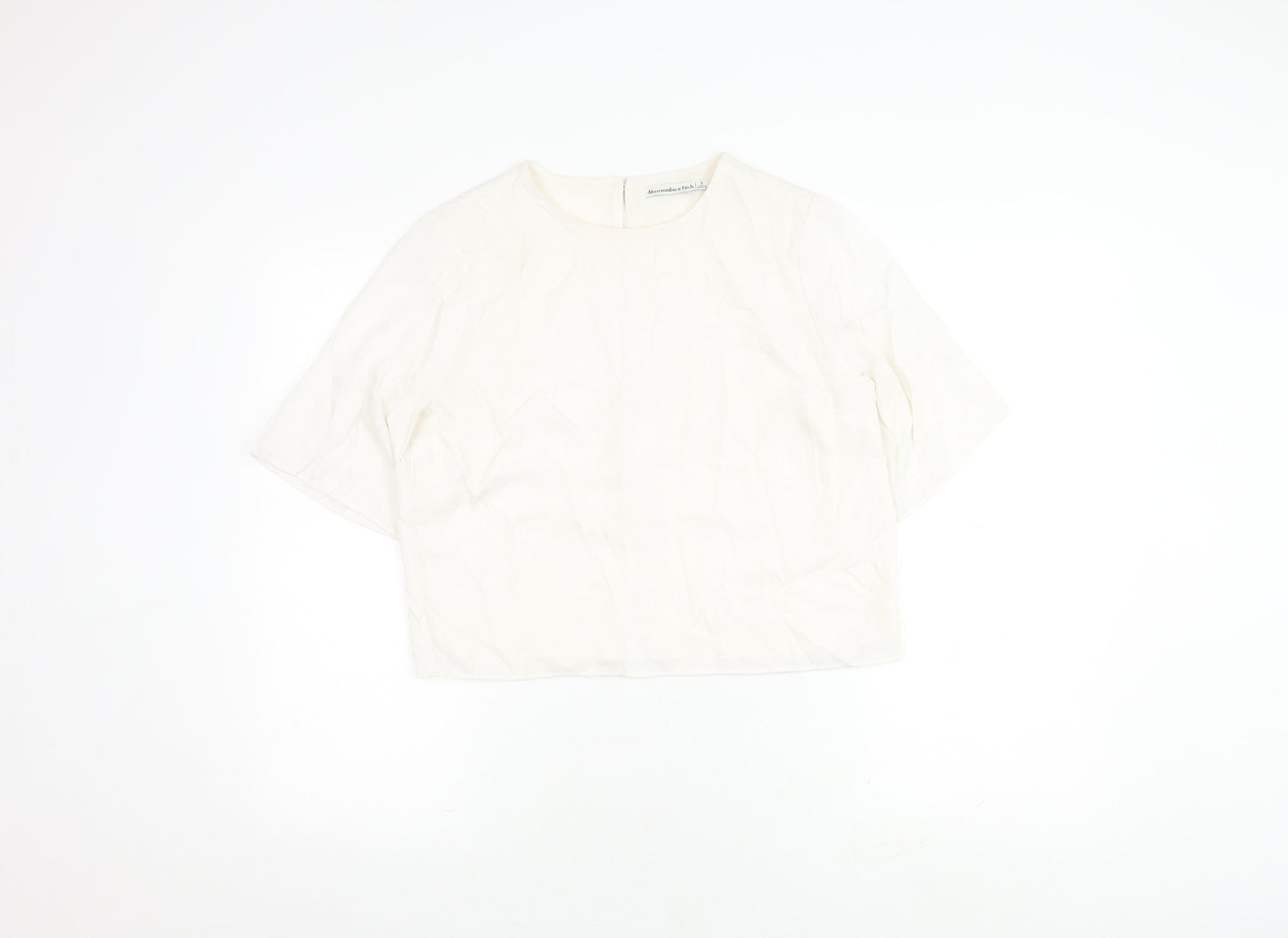 Abercrombie & Fitch Women's Ivory Blouse, S, 3/4 Sleeve, Button