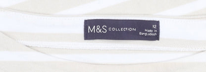 Womens UK Size 12 Marks and Spencer Beige  T-Shirt