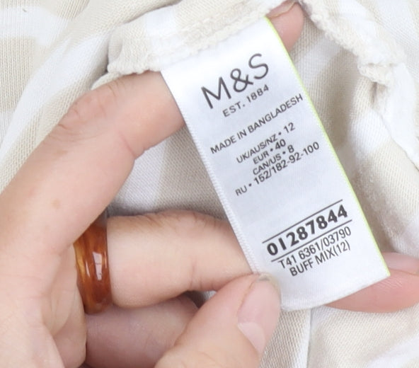 Womens UK Size 12 Marks and Spencer Beige  T-Shirt