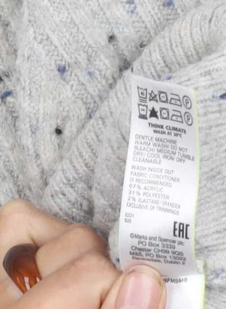 Womens UK Size M Marks and Spencer Grey Pullover Jumper