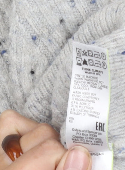 Womens UK Size M Marks and Spencer Grey Pullover Jumper