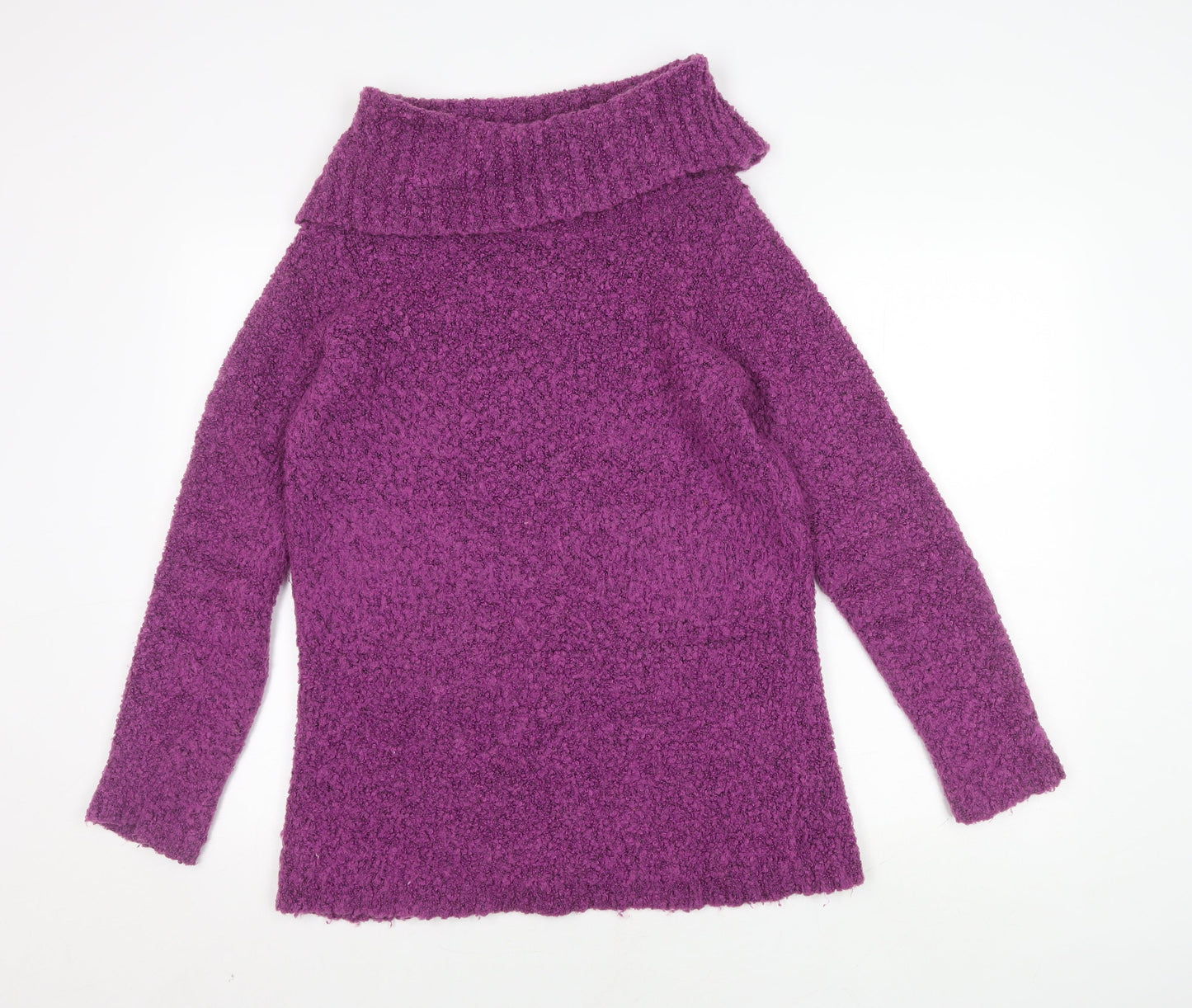 EWM Women's Purple Cowl Neck Pullover S