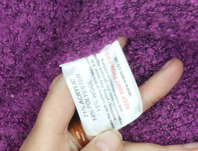 EWM Women's Purple Cowl Neck Pullover S