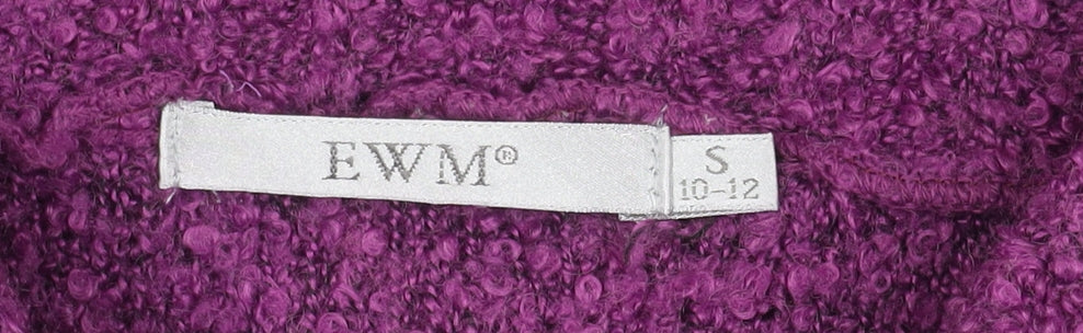 EWM Women's Purple Cowl Neck Pullover S