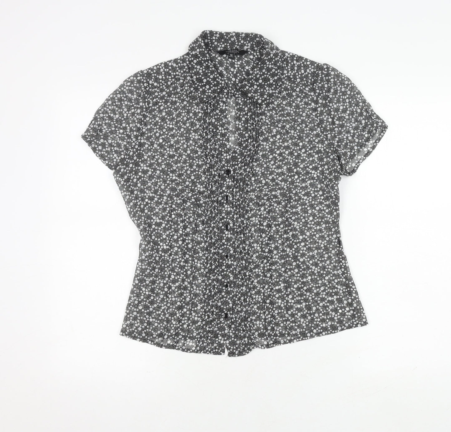 Womens UK Size 10 Debenhams Black  Button-Up