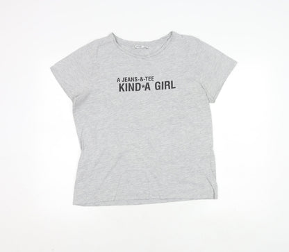 Womens UK Size 10 Zara Grey  T-Shirt