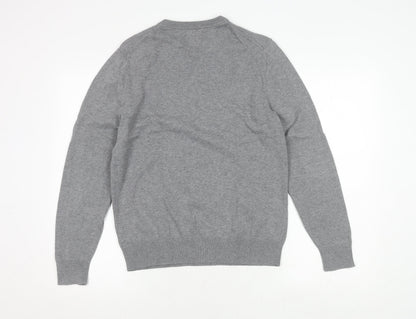 House of Fraser Men's Grey Cotton Pullover Jumper