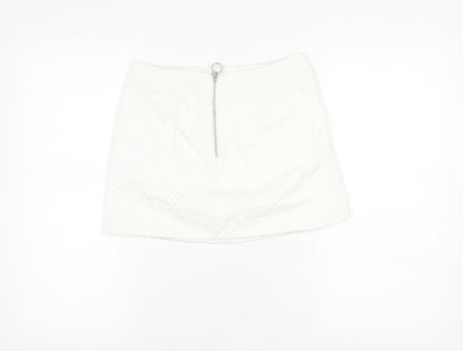 Womens UK Size 8 Topshop White Mini Skirt