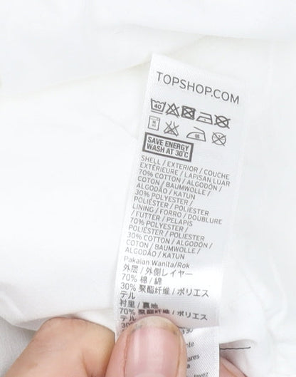 Womens UK Size 8 Topshop White Mini Skirt