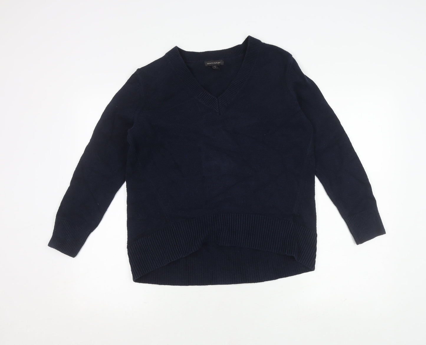 Banana Republic Women's Blue V-Neck Pullover Jumper S