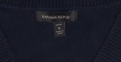 Banana Republic Women's Blue V-Neck Pullover Jumper S