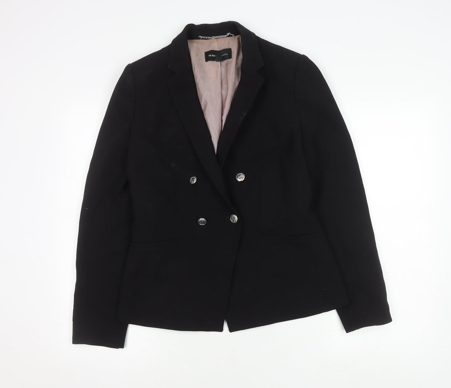 Mango Women's Black Blazer, Size 12, Double-Breasted