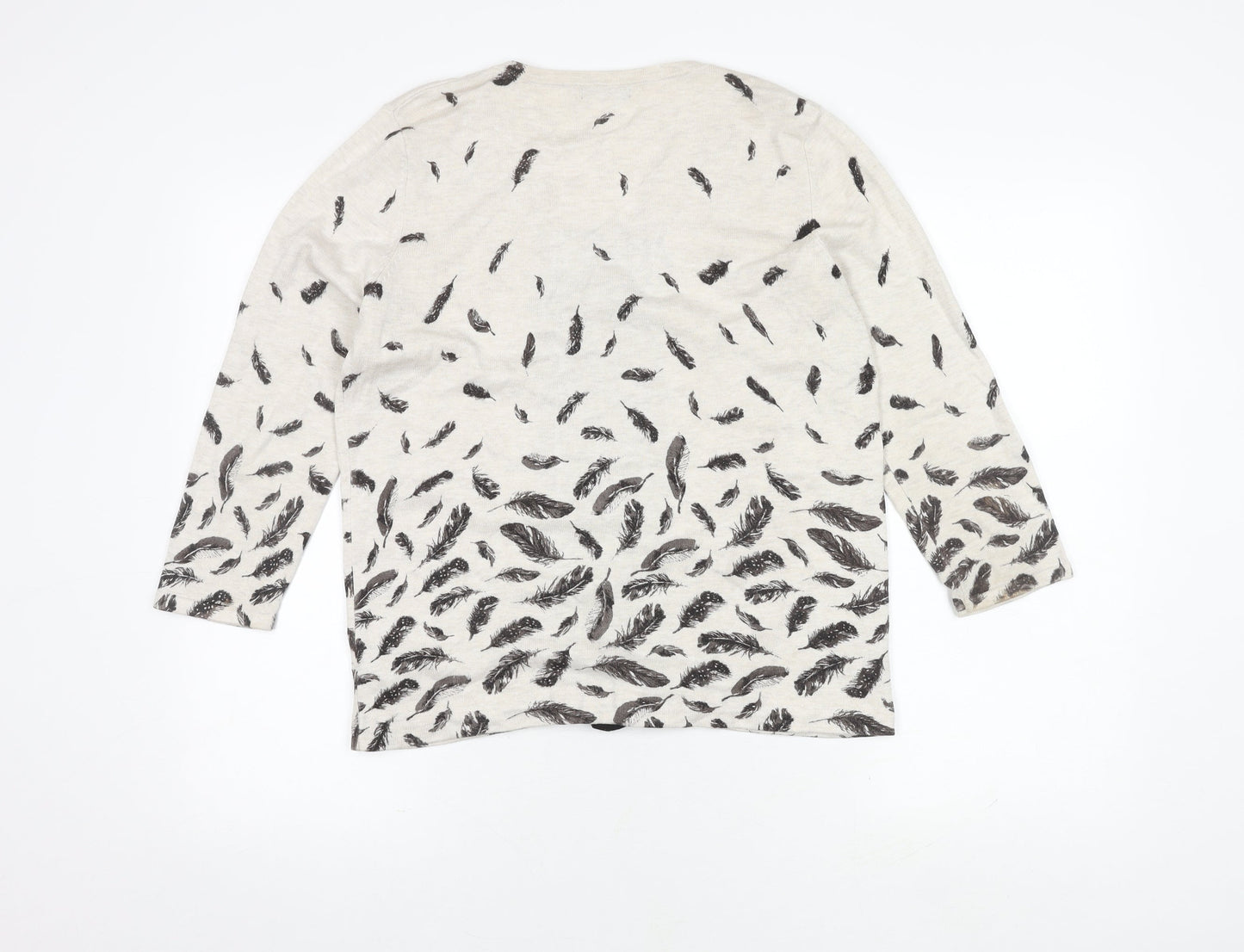 Womens UK Size 14 M&Co Ivory Cardigan Jumper