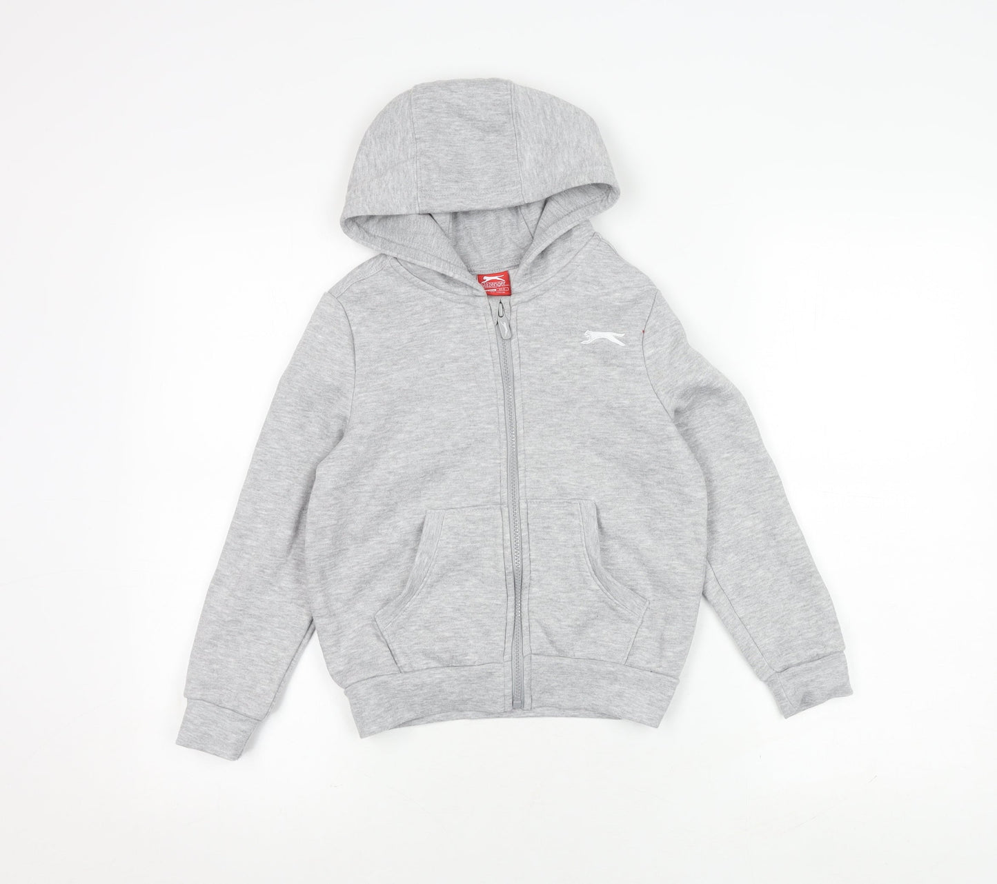 Slazenger Boys Grey Hooded Jacket 7-8Y Full Zip New