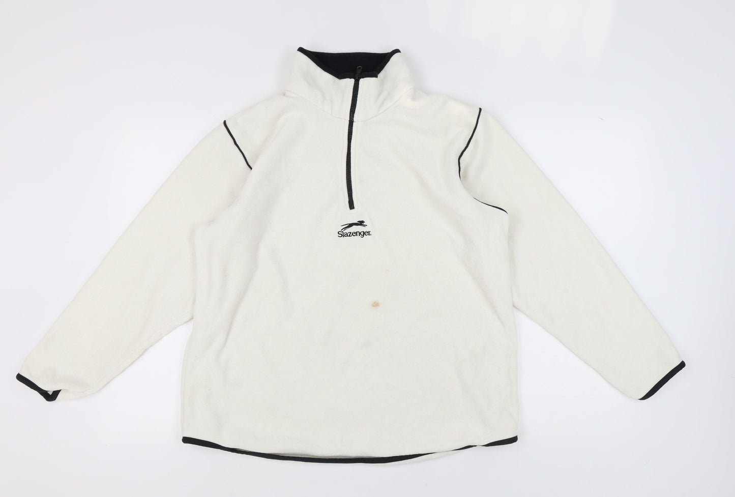 Mens UK Size M Slazenger Ivory 1/4 Zip Sweatshirt