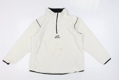 Mens UK Size M Slazenger Ivory 1/4 Zip Sweatshirt