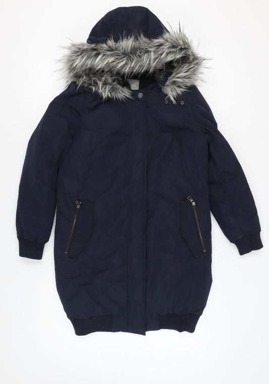 Womens UK Size 10 NEXT Blue Parka Coat