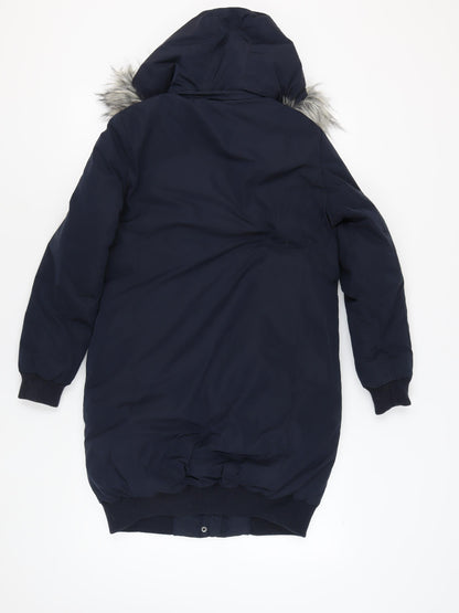 Womens UK Size 10 NEXT Blue Parka Coat