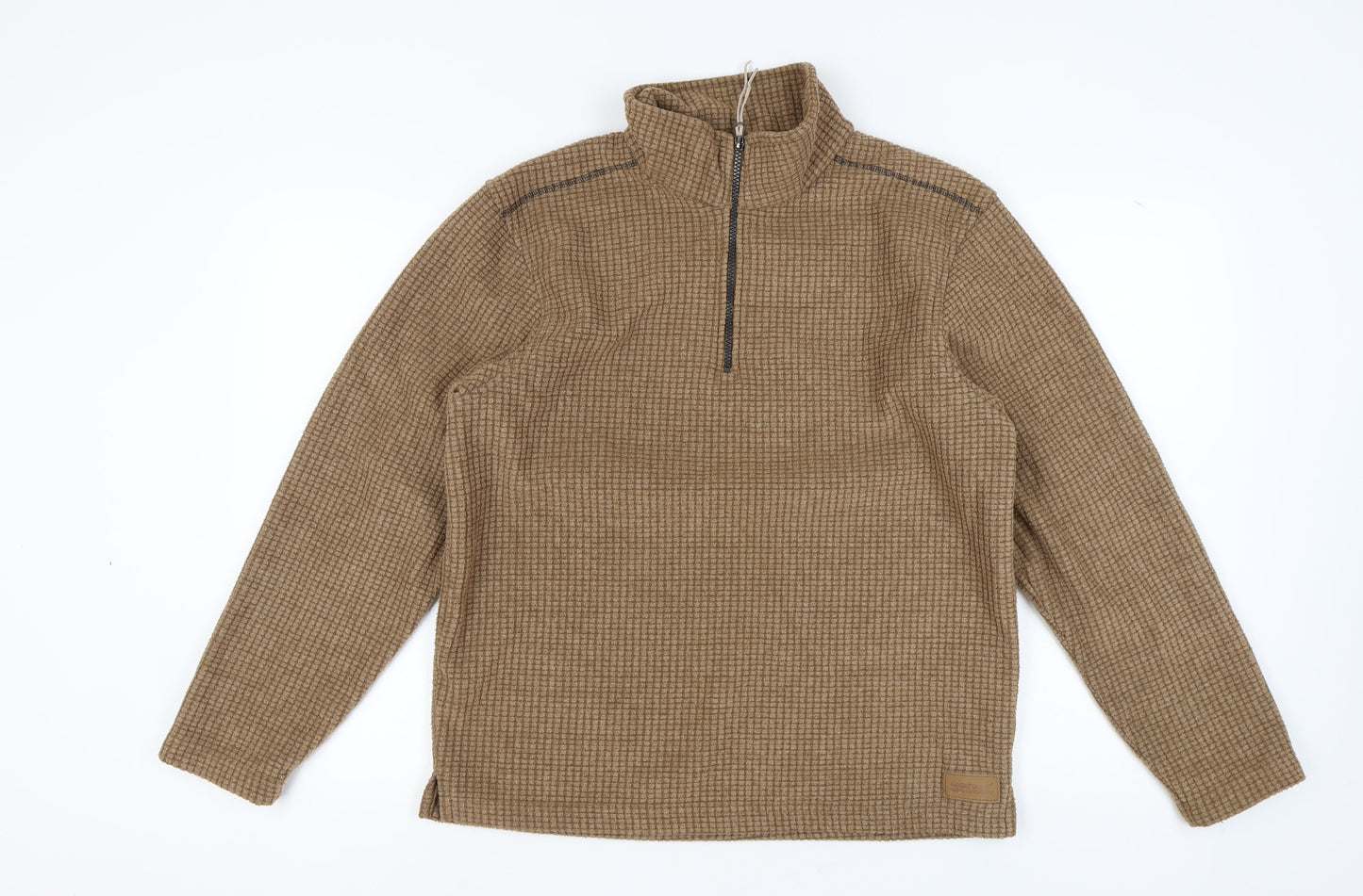 Mens UK Size L Regatta Brown 1/4 Zip Sweatshirt