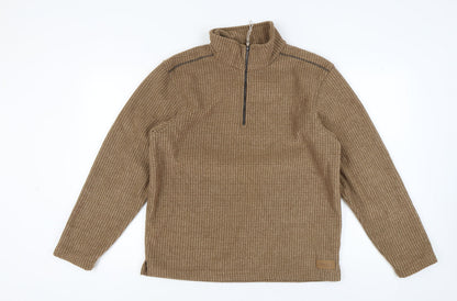 Mens UK Size L Regatta Brown 1/4 Zip Sweatshirt