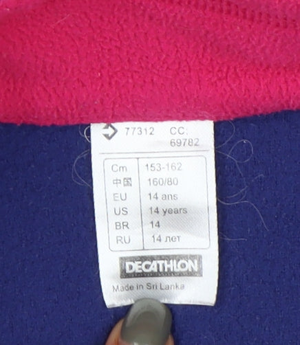 Decathlon Blue Fleece Henley Kids Sweatshirt - Size 14 Years