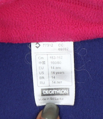 Decathlon Blue Fleece Henley Kids Sweatshirt - Size 14 Years