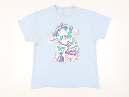 The Simpsons Men's XL Blue Simpsons Krusty Cartoon T-Shirt