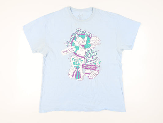 The Simpsons Men's XL Blue Simpsons Krusty Cartoon T-Shirt