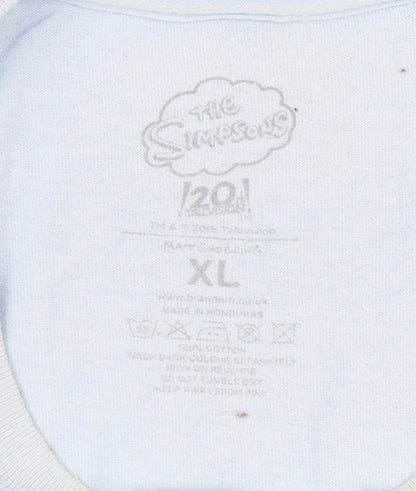 The Simpsons Men's XL Blue Simpsons Krusty Cartoon T-Shirt