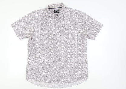 Debenhams Men's Floral Short Sleeve Shirt, Size L