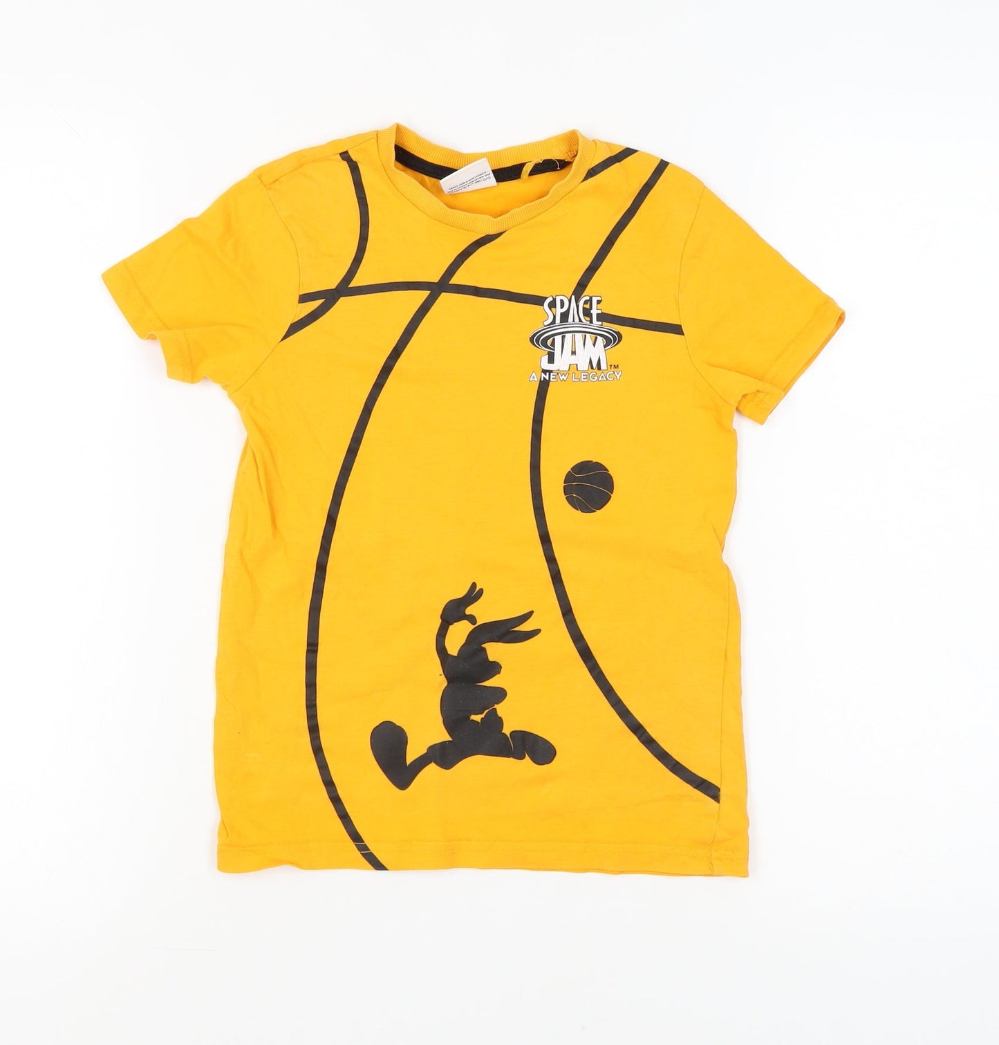 Space Jam Girls Orange Graphic T-Shirt, 9-10 Years, Crew Neck