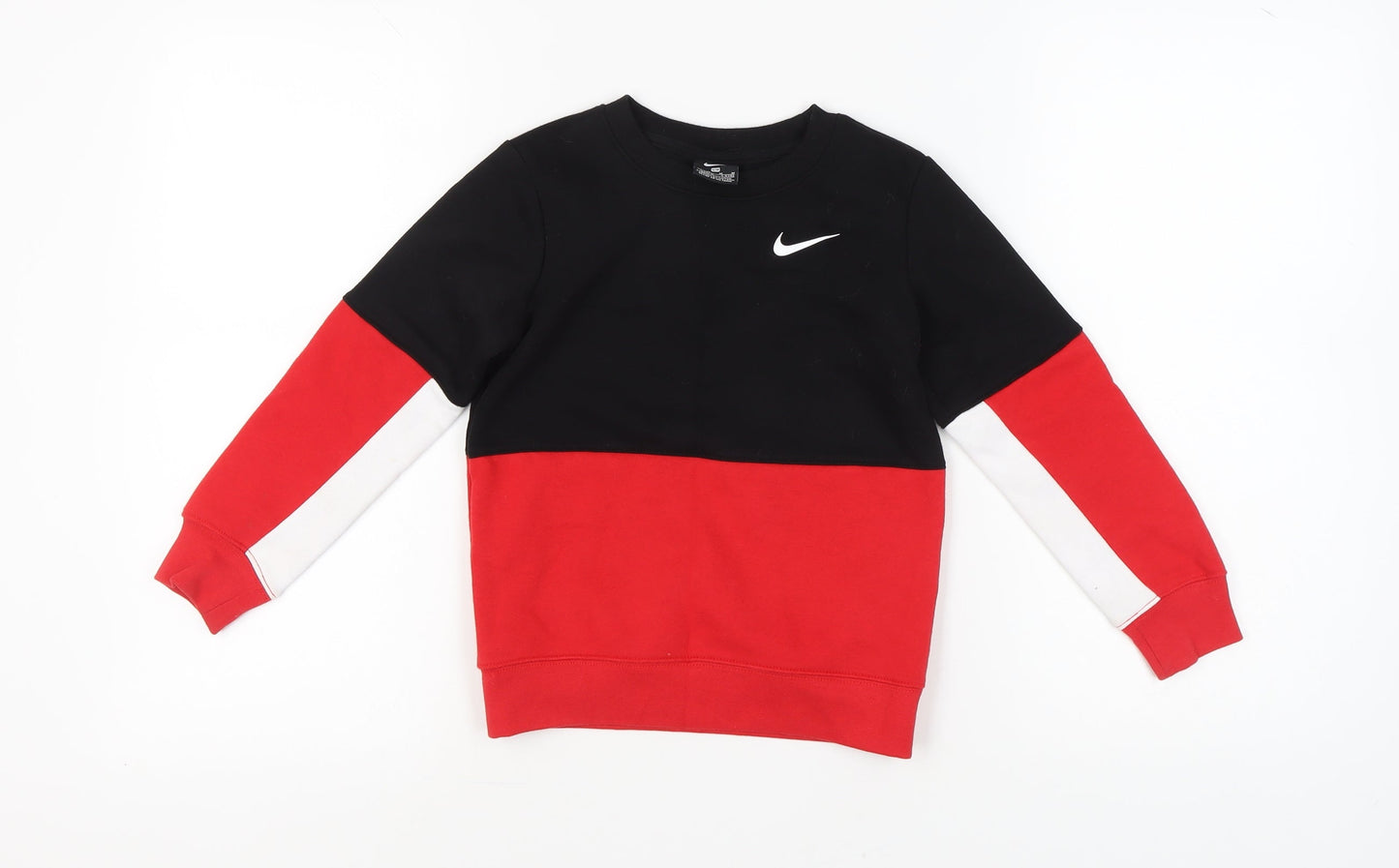Nike Boys Colourblock Sweatshirt 5-6Y Black Red White Pullover