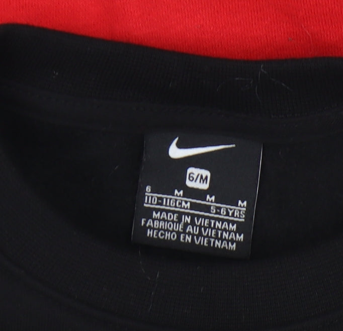 Nike Boys Colourblock Sweatshirt 5-6Y Black Red White Pullover