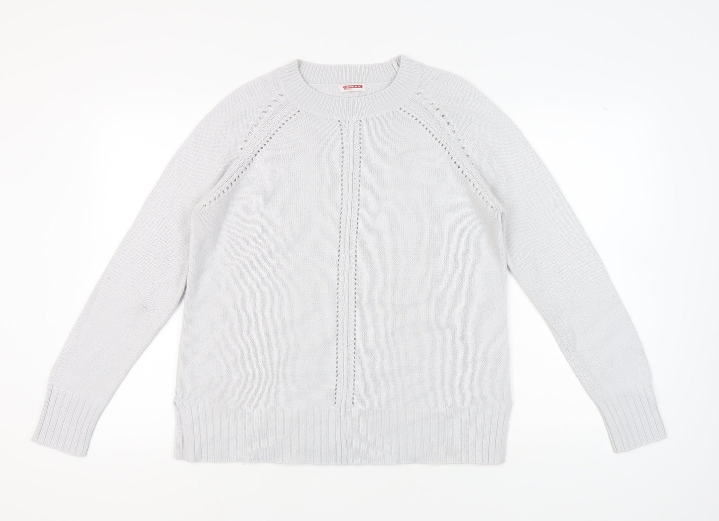 Damart Women's White Crew Neck Thermal Pullover M