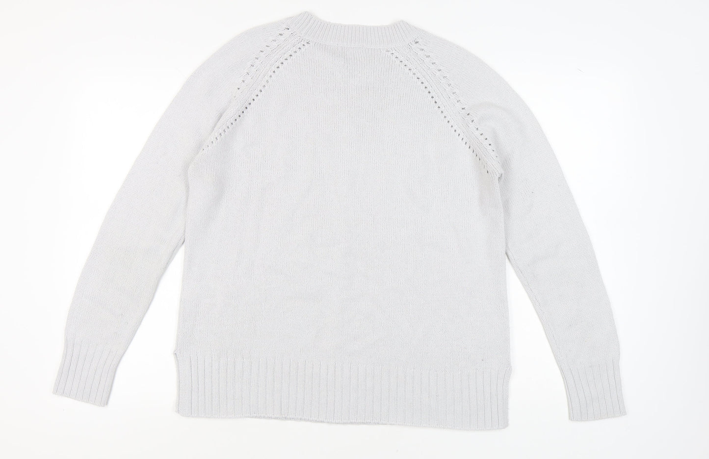 Damart Women's White Crew Neck Thermal Pullover M