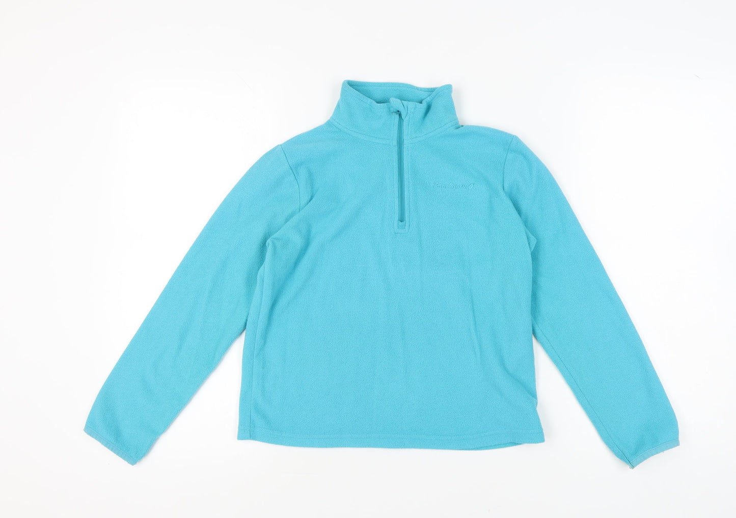 Peter Storm Girls Blue Fleece 1/4 Zip Sweatshirt Size 9-10