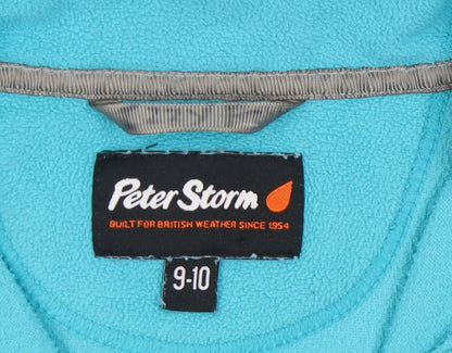 Peter Storm Girls Blue Fleece 1/4 Zip Sweatshirt Size 9-10