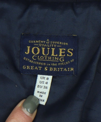 Womens UK Size 8 Joules Blue Puffer Jacket