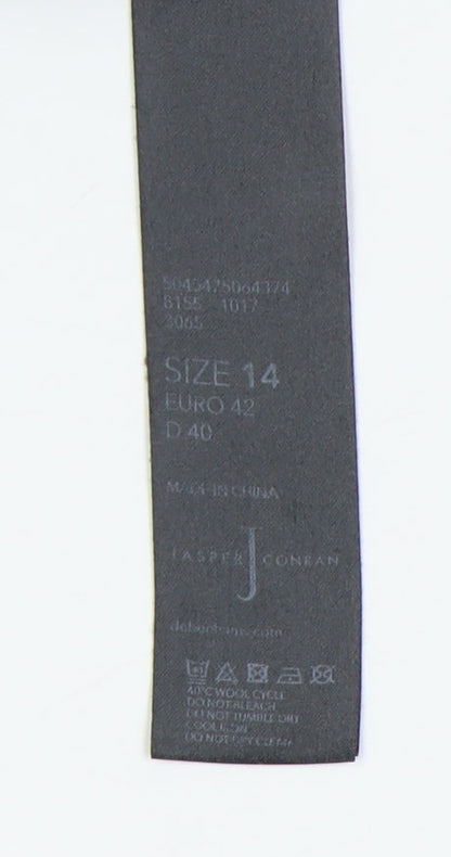 Jasper Conran Blue Women's T-Shirt Size 14 with Zip Accent